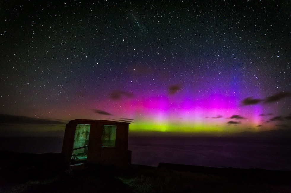 Northern light above Malin Head in Donegal