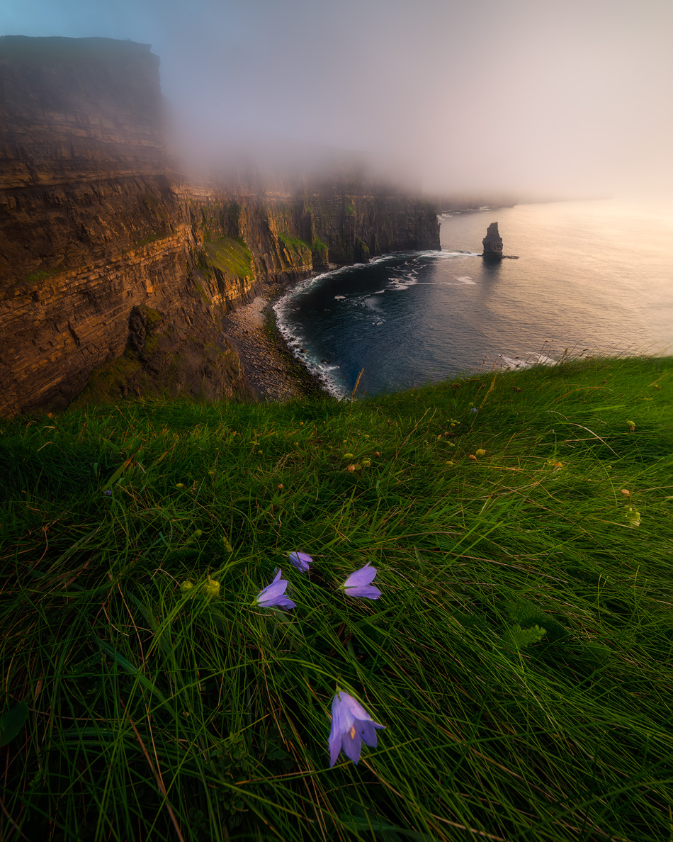 Cliffs of Moher in Ireland overlooking the Atlantic Ocean